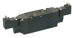 Parker - 4-Way Body Ported Stacking Solenoid Valve - 24 VDC, 1.4 CV Rate, 7.51" Long - Industrial Tool & Supply