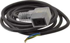 Parker - Solenoid Valve Lighted 3 Pin Connector - 22mm x 6 Ft. Cord - Industrial Tool & Supply