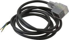Parker - Solenoid Valve Lighted 3 Pin Connector - 22mm x 6 Ft. Cord - Industrial Tool & Supply