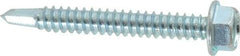 Value Collection - #14, Hex Washer Head, Hex Drive, 2" Length Under Head, #3 Point, Self Drilling Screw - Grade 2 Steel, Zinc-Plated Finish - Industrial Tool & Supply