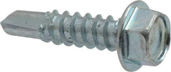 Value Collection - #12, Hex Washer Head, Hex Drive, 3/4" Length Under Head, #3 Point, Self Drilling Screw - Grade 2 Steel, Zinc-Plated Finish - Industrial Tool & Supply