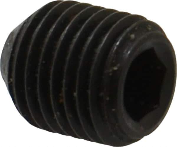 Holo-Krome - 7/16-20 UNF, 1/2" OAL, Cup Point Set Screw - Grade 8 Alloy Steel, 7/32" Key - Industrial Tool & Supply