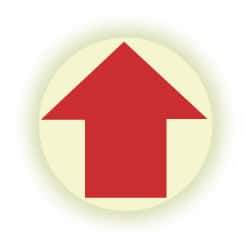 NMC - Anti-Skid Polyester Floor Sign - Round, Red on Glow (Yellow), Adhesive Backed, For Exit, Entrance & Directional - Industrial Tool & Supply