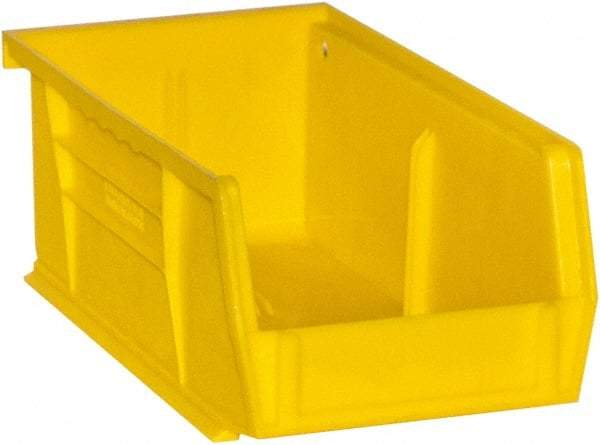 Durham - 7-7/16" Deep, Yellow Plastic Hang and Stack Bins - 3" High x 4-3/16" Wide x 7-7/16" Long - Industrial Tool & Supply