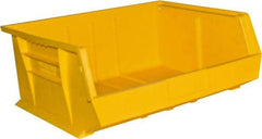 Durham - 14-5/8" Deep, Yellow Plastic Hang and Stack Bins - 7" High x 16-3/4" Wide x 14-5/8" Long - Industrial Tool & Supply