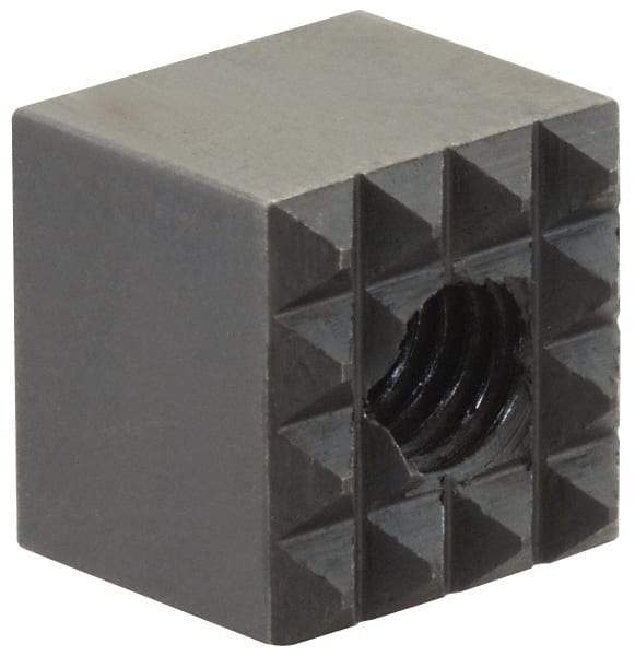 Fairlane - 3/8" Square, 10-32 Thread, 3/8" High, Extra Fine Tooth Grade, Diamond Serration, High Speed Steel, Square Positioning Gripper - 0.03 x 45A° Chamfer, Black Oxide Finish - Industrial Tool & Supply