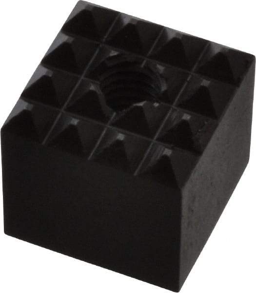 Fairlane - 1/2" Square, 10-32 Thread, 1/2" High, Fine Tooth Grade, Diamond Serration, High Speed Steel, Square Positioning Gripper - 0.03 x 45A° Chamfer, Black Oxide Finish - Industrial Tool & Supply