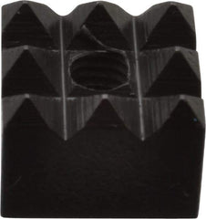 Fairlane - 1/2" Square, 10-32 Thread, 3/8" High, Coarse Tooth Grade, Diamond Serration, High Speed Steel, Square Positioning Gripper - 0.03 x 45A° Chamfer, Black Oxide Finish - Industrial Tool & Supply