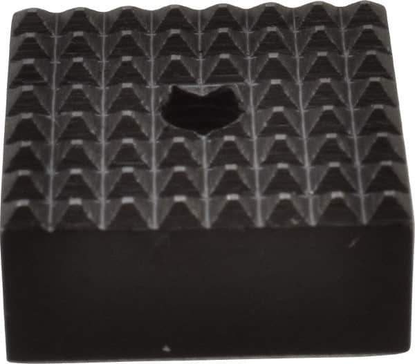 Fairlane - 3/4" Square, 10-32 Thread, 3/8" High, Extra Fine Tooth Grade, Diamond Serration, High Speed Steel, Square Positioning Gripper - 0.03 x 45A° Chamfer, Black Oxide Finish - Industrial Tool & Supply
