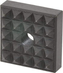 Fairlane - 1" Square, 1/4-28 Thread, 3/8" High, Coarse Tooth Grade, Diamond Serration, High Speed Steel, Square Positioning Gripper - 0.03 x 45A° Chamfer, Black Oxide Finish - Industrial Tool & Supply