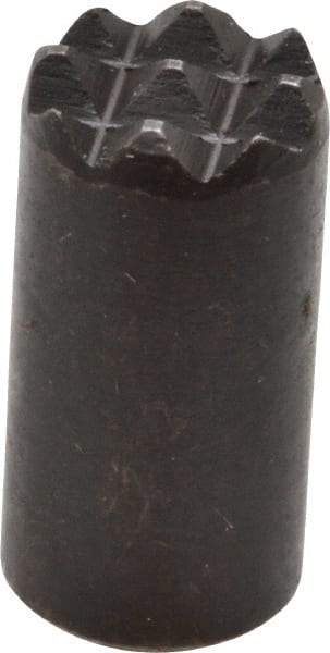 Fairlane - 8-32 Thread, 1/4" Diam, 1/2" High, Threaded, Extra Fine Tooth Grade Diamond Serration Tooth Pattern, High Speed Steel, Round Positioning Gripper - Black Oxide Coated - Industrial Tool & Supply