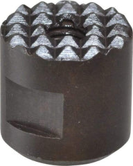 Fairlane - 10-32 Thread, 1/2" Diam, 1/2" High, Threaded, Extra Fine Tooth Grade Diamond Serration Tooth Pattern, High Speed Steel, Round Positioning Gripper - 3/16" Flat Width, Black Oxide Coated - Industrial Tool & Supply
