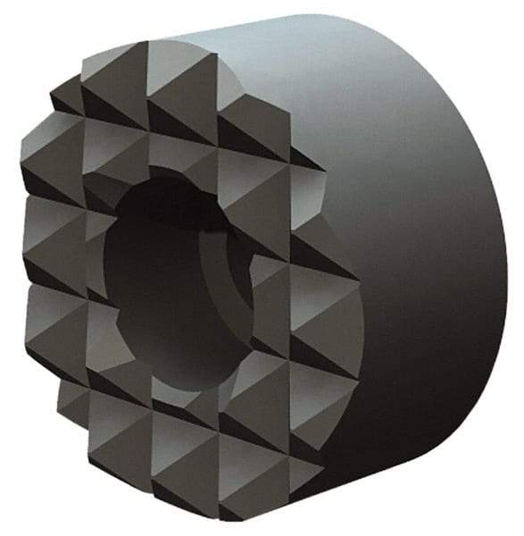 Fairlane - 5/8" Diam, 1/2" High, No. 8 C Bore SHCS, Counterbored, Extra Fine Tooth Grade Diamond Serration Tooth Pattern, High Speed Steel, Round Positioning Gripper - Black Oxide Coated - Industrial Tool & Supply