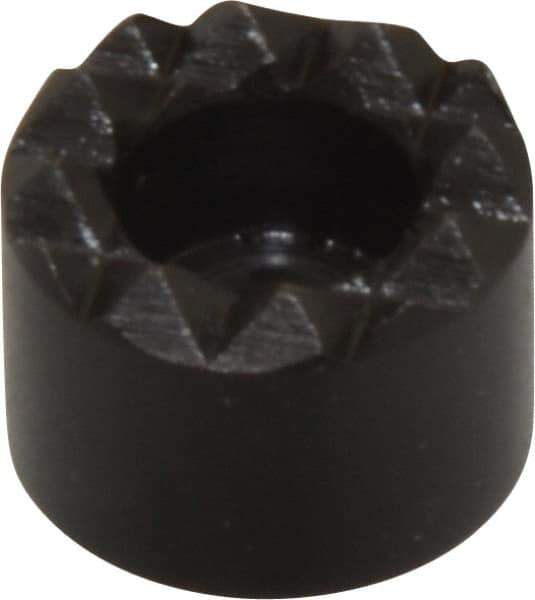 Fairlane - 1/2" Diam, 3/8" High, No. 8 C Bore SHCS, Counterbored, Fine Tooth Grade Diamond Serration Tooth Pattern, High Speed Steel, Round Positioning Gripper - Black Oxide Coated - Industrial Tool & Supply
