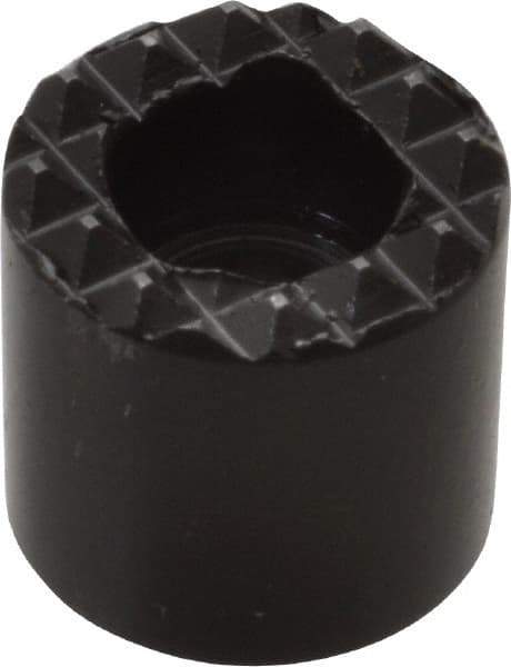Fairlane - 1/2" Diam, 1/2" High, No. 8 C Bore SHCS, Counterbored, Extra Fine Tooth Grade Diamond Serration Tooth Pattern, High Speed Steel, Round Positioning Gripper - Black Oxide Coated - Industrial Tool & Supply