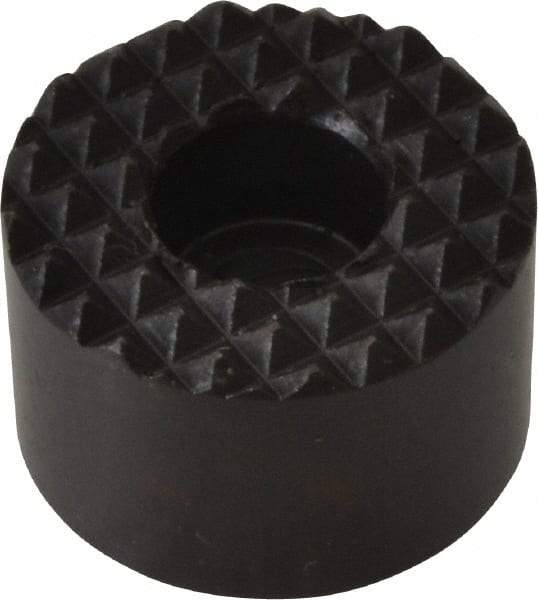 Fairlane - 3/4" Diam, 1/2" High, No. 10 C Bore SHCS, Counterbored, Extra Fine Tooth Grade Diamond Serration Tooth Pattern, High Speed Steel, Round Positioning Gripper - Black Oxide Coated - Industrial Tool & Supply