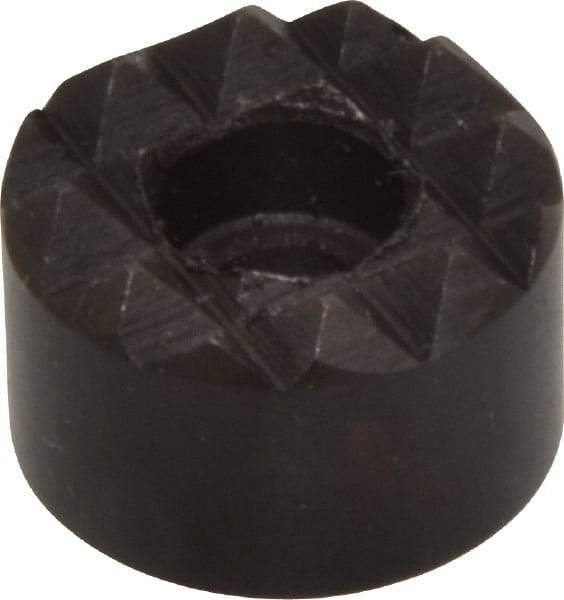 Fairlane - 3/4" Diam, 1/2" High, No. 10 C Bore SHCS, Counterbored, Coarse Tooth Grade Diamond Serration Tooth Pattern, High Speed Steel, Round Positioning Gripper - Black Oxide Coated - Industrial Tool & Supply