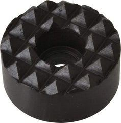 Fairlane - 1" Diam, 1/2" High, 1/4 C Bore SHCS, Counterbored, Coarse Tooth Grade Diamond Serration Tooth Pattern, High Speed Steel, Round Positioning Gripper - Black Oxide Coated - Industrial Tool & Supply