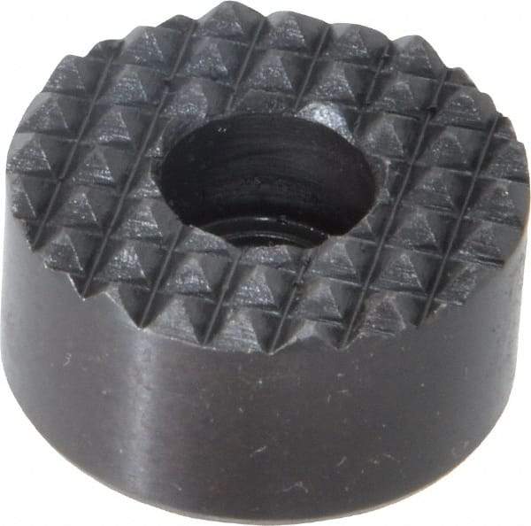 Fairlane - 1" Diam, 1/2" High, 1/4 C Bore SHCS, Counterbored, Fine Tooth Grade Diamond Serration Tooth Pattern, High Speed Steel, Round Positioning Gripper - Black Oxide Coated - Industrial Tool & Supply