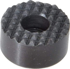 Fairlane - 1" Diam, 1/2" High, 1/4 C Bore SHCS, Counterbored, Fine Tooth Grade Diamond Serration Tooth Pattern, High Speed Steel, Round Positioning Gripper - Black Oxide Coated - Industrial Tool & Supply