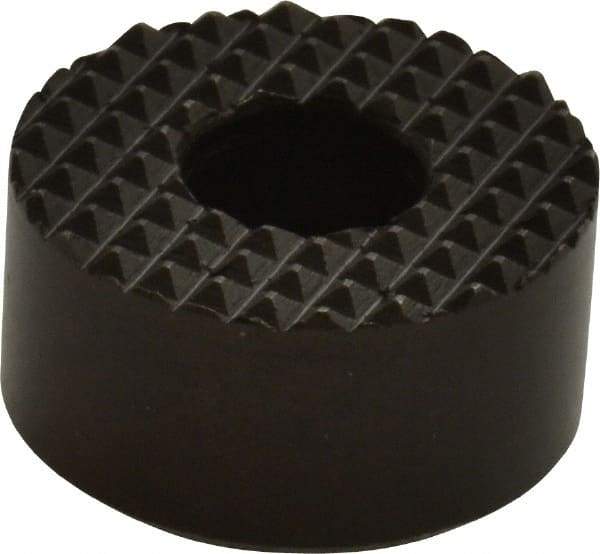 Fairlane - 1" Diam, 1/2" High, 1/4 C Bore SHCS, Counterbored, Extra Fine Tooth Grade Diamond Serration Tooth Pattern, High Speed Steel, Round Positioning Gripper - Black Oxide Coated - Industrial Tool & Supply