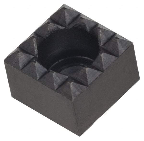 Fairlane - 3/4" Square, 1/2" High, 1/4 C Bore SHCS Size, Fine Tooth Grade, Diamond Serration, High Speed Steel, Square Positioning Gripper - 0.03 x 45A° Chamfer, 5/16" Counterbore Depth, Black Oxide Finish - Industrial Tool & Supply