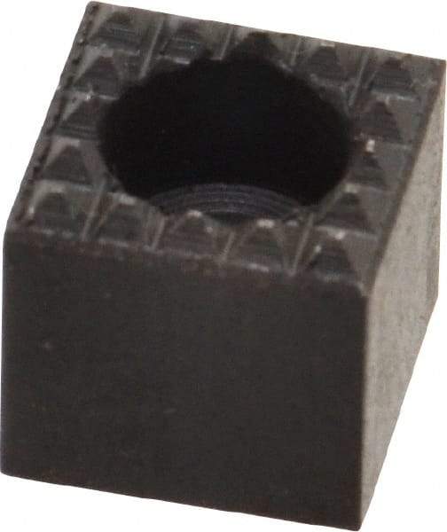 Fairlane - 1/2" Square, 1/2" High, #10 C Bore SHCS Size, Extra Fine Tooth Grade, Diamond Serration, High Speed Steel, Square Positioning Gripper - 0.03 x 45A° Chamfer, 1/4" Counterbore Depth, Black Oxide Finish - Industrial Tool & Supply