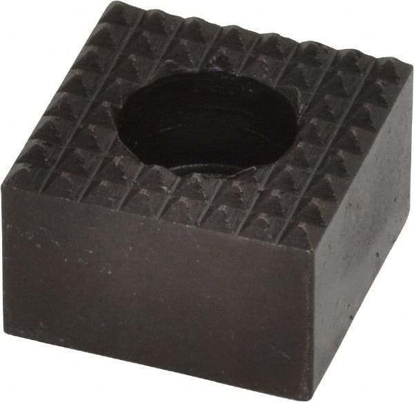 Fairlane - 3/4" Square, 1/2" High, 1/4 C Bore SHCS Size, Extra Fine Tooth Grade, Diamond Serration, High Speed Steel, Square Positioning Gripper - 0.03 x 45A° Chamfer, 5/16" Counterbore Depth, Black Oxide Finish - Industrial Tool & Supply