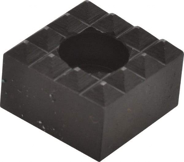 Fairlane - 3/4" Square, 1/2" High, 1/4 C Bore SHCS Size, Coarse Tooth Grade, Diamond Serration, High Speed Steel, Square Positioning Gripper - 0.03 x 45A° Chamfer, 5/16" Counterbore Depth, Black Oxide Finish - Industrial Tool & Supply