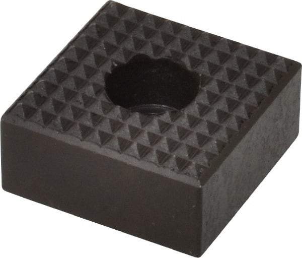 Fairlane - 1" Square, 1/2" High, 1/4 C Bore SHCS Size, Extra Fine Tooth Grade, Diamond Serration, High Speed Steel, Square Positioning Gripper - 0.03 x 45A° Chamfer, 5/16" Counterbore Depth, Black Oxide Finish - Industrial Tool & Supply