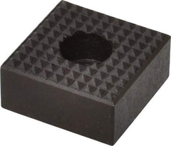 Fairlane - 1" Square, 1/2" High, 1/4 C Bore SHCS Size, Extra Fine Tooth Grade, Diamond Serration, High Speed Steel, Square Positioning Gripper - 0.03 x 45A° Chamfer, 5/16" Counterbore Depth, Black Oxide Finish - Industrial Tool & Supply