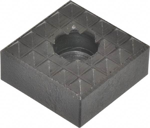 Fairlane - 1" Square, 1/2" High, 1/4 C Bore SHCS Size, Coarse Tooth Grade, Diamond Serration, High Speed Steel, Square Positioning Gripper - 0.03 x 45A° Chamfer, 5/16" Counterbore Depth, Black Oxide Finish - Industrial Tool & Supply