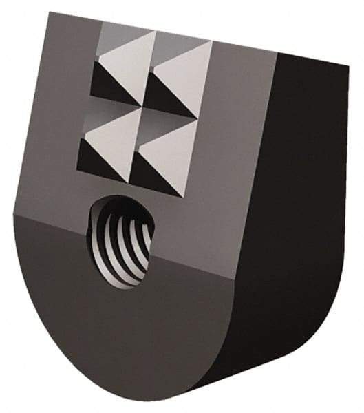 Fairlane - 4 Point 10-32 High Speed Steel Angled Positioning Gripper - Black Oxide Finish, 3/8" High, 9/16" Wide, 0.65" Top Length, 0.6" Bottom Length, 15° Gripping Angle, 0.03 x 45° Chamfer - Industrial Tool & Supply