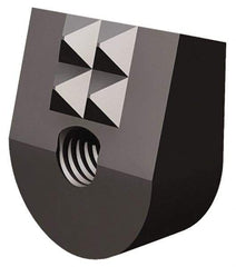 Fairlane - 4 Point 10-32 High Speed Steel Angled Positioning Gripper - Black Oxide Finish, 3/8" High, 9/16" Wide, 0.65" Top Length, 0.6" Bottom Length, 15° Gripping Angle, 0.03 x 45° Chamfer - Industrial Tool & Supply