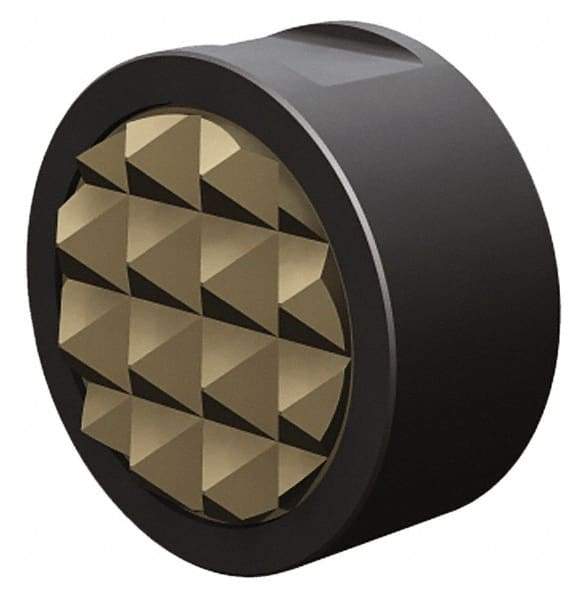 Fairlane - 10-32 Thread, 1/2" Diam, 1/2" High, Threaded, Extra Fine Tooth Grade Diamond Serration Tooth Pattern, Carbide Tipped, Round Positioning Gripper - 3/16" Flat Width, Uncoated - Industrial Tool & Supply