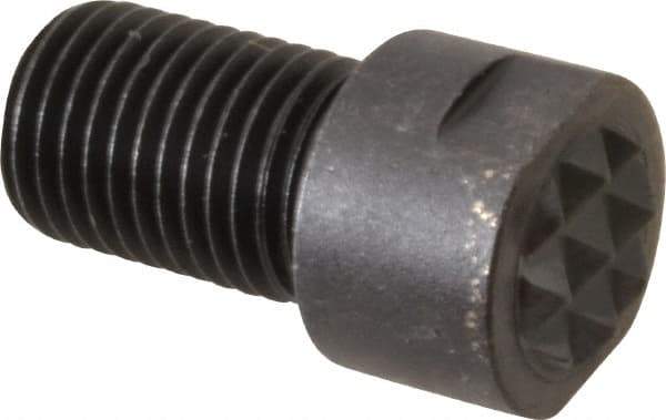 Fairlane - Serrated Tooth, 3/8-24, 1/8" Internal Hex, 9/16" Shank Length, 9/16" Thread Length, Black Oxide Finish, Round Head, Adjustable Positioning Gripper - 3/8" Pad Diam, 1/2" Hex, 0.15" Head Height, Fine Tooth Grade - Industrial Tool & Supply