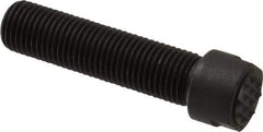 Fairlane - Serrated Tooth, 3/8-24, 1/8" Internal Hex, 1-1/2" Shank Length, 1-1/2" Thread Length, Black Oxide Finish, Round Head, Adjustable Positioning Gripper - 3/8" Pad Diam, 1/2" Hex, 0.15" Head Height, Extra Fine Tooth Grade - Industrial Tool & Supply