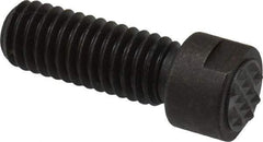 Fairlane - Serrated Tooth, 3/8-16, 1/8" Internal Hex, 1" Shank Length, 1" Thread Length, Black Oxide Finish, Round Head, Adjustable Positioning Gripper - 3/8" Pad Diam, 1/2" Hex, 0.15" Head Height, Extra Fine Tooth Grade - Industrial Tool & Supply