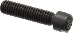 Fairlane - Serrated Tooth, 3/8-16, 1/8" Internal Hex, 1-1/2" Shank Length, 1-1/2" Thread Length, Black Oxide Finish, Round Head, Adjustable Positioning Gripper - 3/8" Pad Diam, 1/2" Hex, 0.15" Head Height, Extra Fine Tooth Grade - Industrial Tool & Supply