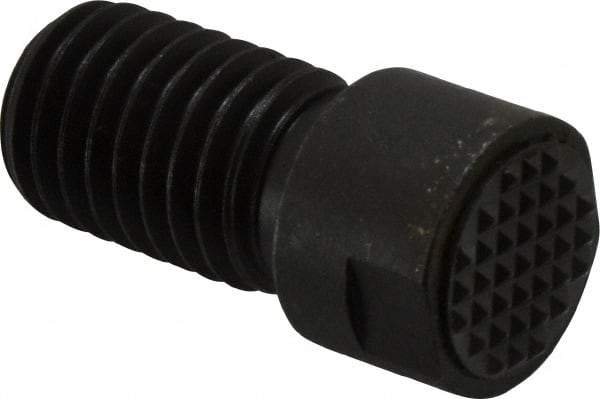Fairlane - Serrated Tooth, 5/8-11, 1/4" Internal Hex, 1" Shank Length, 1" Thread Length, Black Oxide Finish, Round Head, Adjustable Positioning Gripper - 5/8" Pad Diam, 3/4" Hex, 1/4" Head Height, Extra Fine Tooth Grade - Industrial Tool & Supply