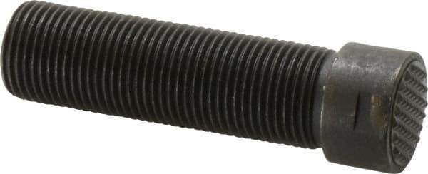 Fairlane - Serrated Tooth, 3/4-16, 5/16" Internal Hex, 2-1/2" Shank Length, 2-1/2" Thread Length, Black Oxide Finish, Round Head, Adjustable Positioning Gripper - 3/4" Pad Diam, 7/8" Hex, 1/4" Head Height, Extra Fine Tooth Grade - Industrial Tool & Supply
