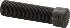 Fairlane - Serrated Tooth, 3/4-16, 5/16" Internal Hex, 2-1/2" Shank Length, 2-1/2" Thread Length, Black Oxide Finish, Round Head, Adjustable Positioning Gripper - 3/4" Pad Diam, 7/8" Hex, 1/4" Head Height, Extra Fine Tooth Grade - Industrial Tool & Supply