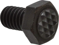 Fairlane - Serrated Tooth, 5/16-18, 1/2" Shank Length, 1/2" Thread Length, Black Oxide Finish, Hex Head, Adjustable Positioning Gripper - 3/8" Pad Diam, 1/2" Hex, 1/4" Head Height, Extra Fine Tooth Grade - Industrial Tool & Supply