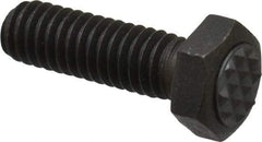Fairlane - Serrated Tooth, 5/16-18, 1" Shank Length, 1" Thread Length, Black Oxide Finish, Hex Head, Adjustable Positioning Gripper - 3/8" Pad Diam, 1/2" Hex, 1/4" Head Height, Extra Fine Tooth Grade - Industrial Tool & Supply