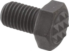 Fairlane - Serrated Tooth, 5/16-24, 1/2" Shank Length, 1/2" Thread Length, Black Oxide Finish, Hex Head, Adjustable Positioning Gripper - 3/8" Pad Diam, 1/2" Hex, 1/4" Head Height, Fine Tooth Grade - Industrial Tool & Supply