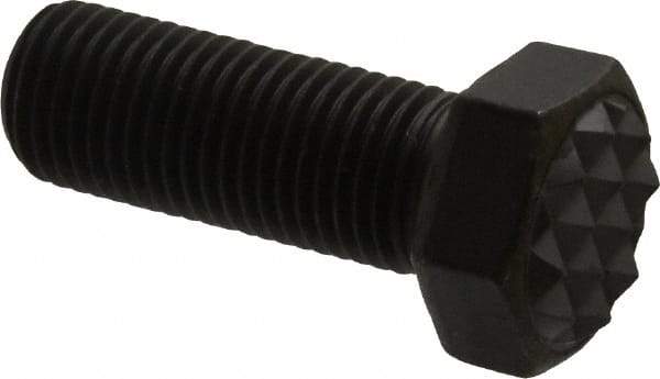 Fairlane - Serrated Tooth, 3/8-24, 1" Shank Length, 1" Thread Length, Black Oxide Finish, Hex Head, Adjustable Positioning Gripper - 1/2" Pad Diam, 9/16" Hex, 9/32" Head Height, Fine Tooth Grade - Industrial Tool & Supply