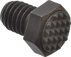 Fairlane - Serrated Tooth, 3/8-16, 1/2" Shank Length, 1/2" Thread Length, Black Oxide Finish, Hex Head, Adjustable Positioning Gripper - 1/2" Pad Diam, 9/16" Hex, 9/32" Head Height, Extra Fine Tooth Grade - Industrial Tool & Supply