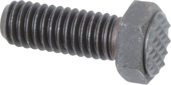 Fairlane - Serrated Tooth, 3/8-16, 1" Shank Length, 1" Thread Length, Black Oxide Finish, Hex Head, Adjustable Positioning Gripper - 1/2" Pad Diam, 9/16" Hex, 9/32" Head Height, Extra Fine Tooth Grade - Industrial Tool & Supply
