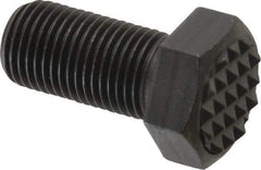 Fairlane - Serrated Tooth, 1/2-20, 1" Shank Length, 1" Thread Length, Black Oxide Finish, Hex Head, Adjustable Positioning Gripper - 5/8" Pad Diam, 3/4" Hex, 23/64" Head Height, Fine Tooth Grade - Industrial Tool & Supply