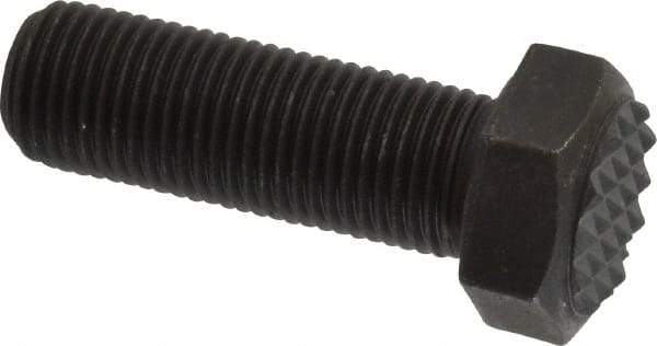 Fairlane - Serrated Tooth, 1/2-20, 1-1/2" Shank Length, 1-1/2" Thread Length, Black Oxide Finish, Hex Head, Adjustable Positioning Gripper - 5/8" Pad Diam, 3/4" Hex, 23/64" Head Height, Fine Tooth Grade - Industrial Tool & Supply